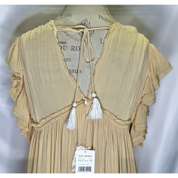 Free People Will Wait For You Midi in Garbanzo Bean Combo Dress XS (Oversize) - Picture 9 of 11
